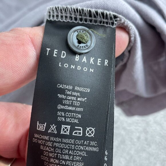 Ted Baker Mens Gray Polo Shirt Cotton/Modal Size 5 3883 - Picture 4 of 8